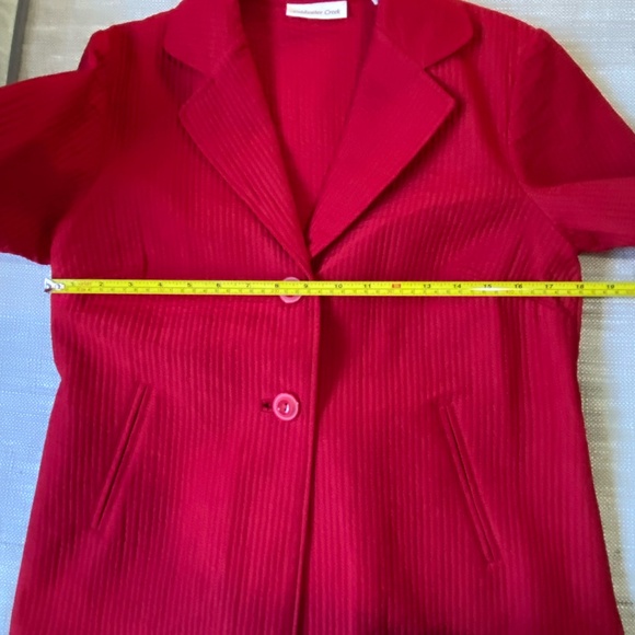 Coldwater Creek Bright Red Silk Blend Tie Back Holiday Light Jacket- Sz-10 - Picture 12 of 16